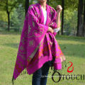 Ladies' soft acrylic rosette shawl 2015